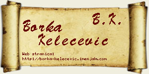 Borka Kelečević vizit kartica